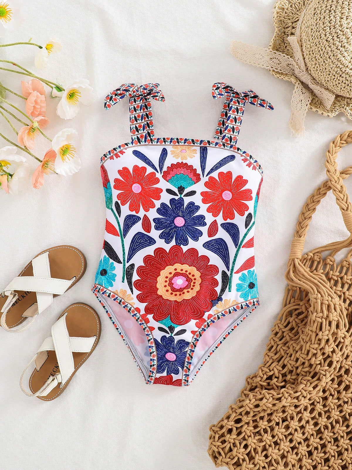 Maiô Floral com Alça Ajustável – Tal Mãe e Tal Filha