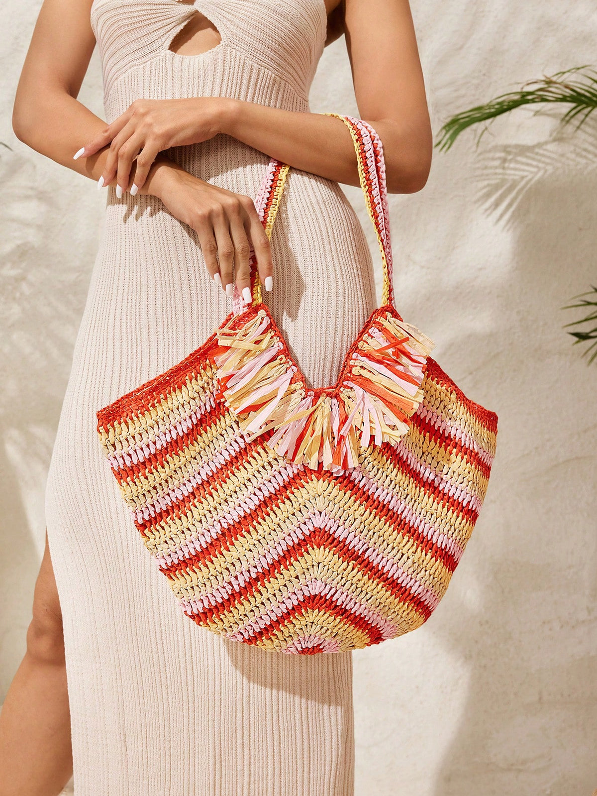Bolsa Feminina Tricotada Colorida