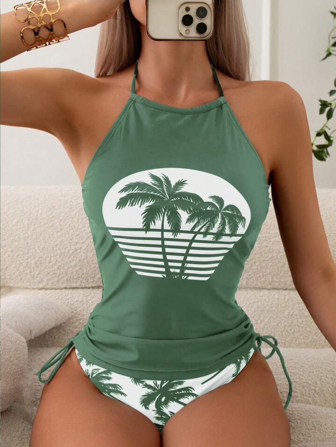 Tankini Feminino Frente Ùnica Tropical