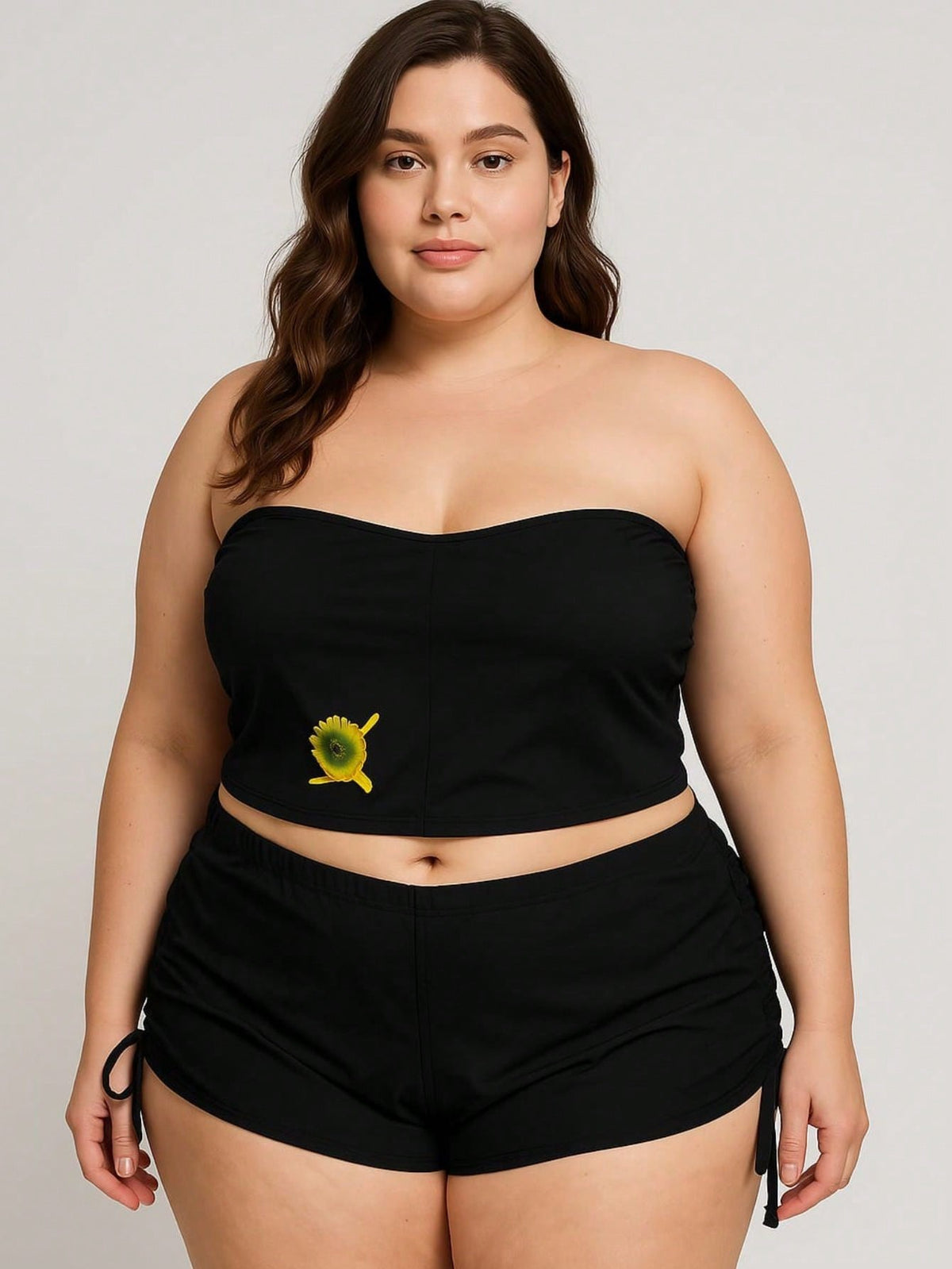 Shorts de Praia Plus Size Com Regulagem nas Laterais