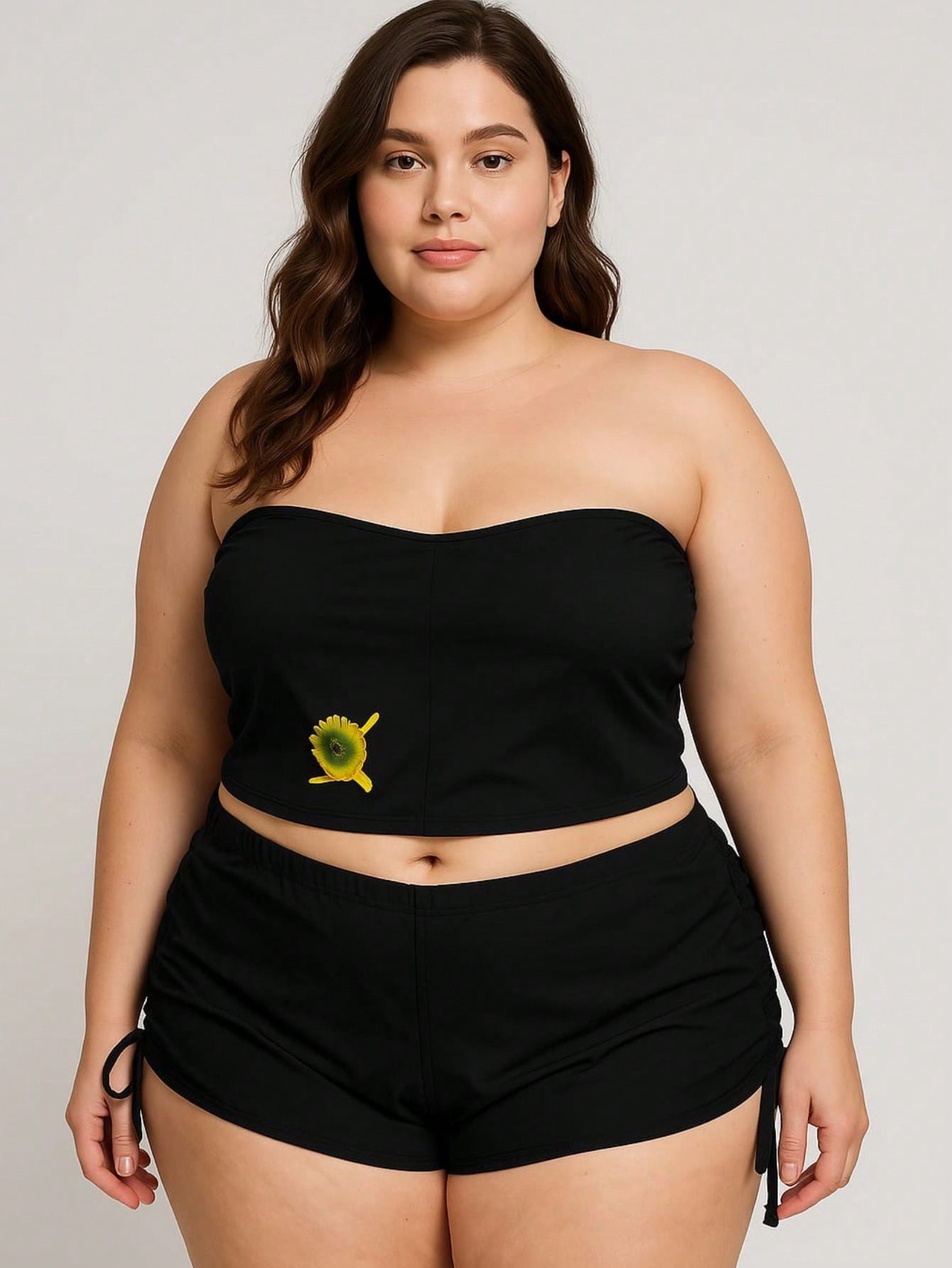 Shorts de Praia Plus Size Com Regulagem nas Laterais