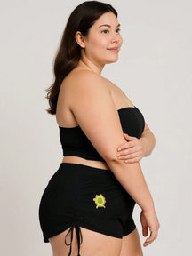 Shorts de Praia Plus Size Com Regulagem nas Laterais