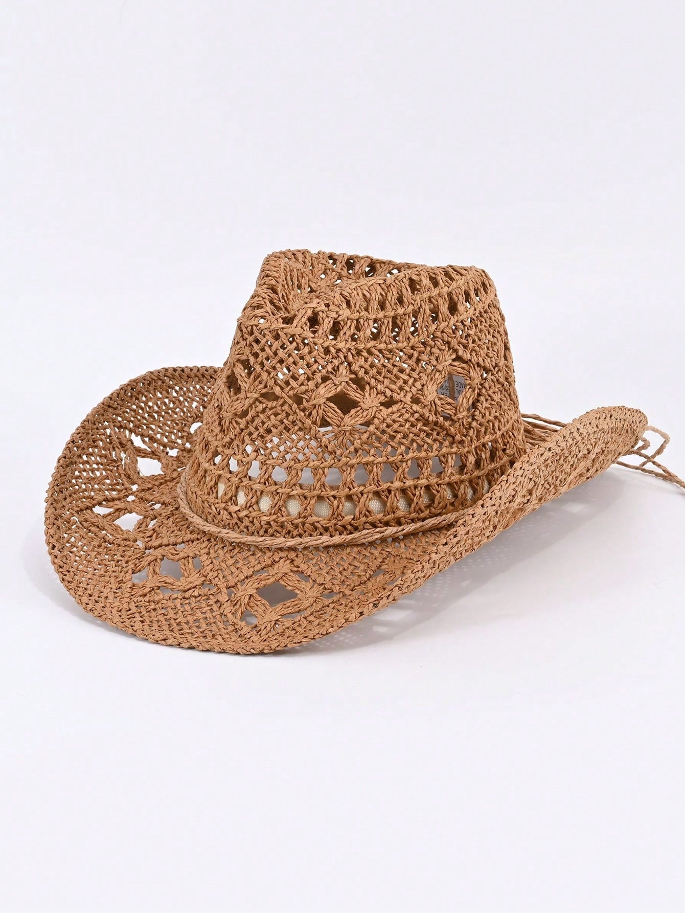 Chapéu de Cowboy Unissex com Contas de Madeira e Conchas