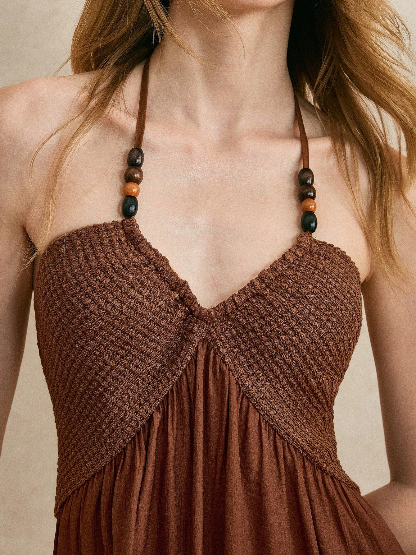 Vestido Corpete Tricotado Vintage com Contas