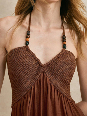 Vestido Corpete Tricotado Vintage com Contas