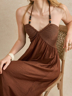 Vestido Corpete Tricotado Vintage com Contas