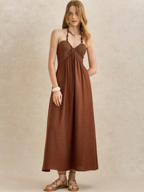 Vestido Corpete Tricotado Vintage com Contas