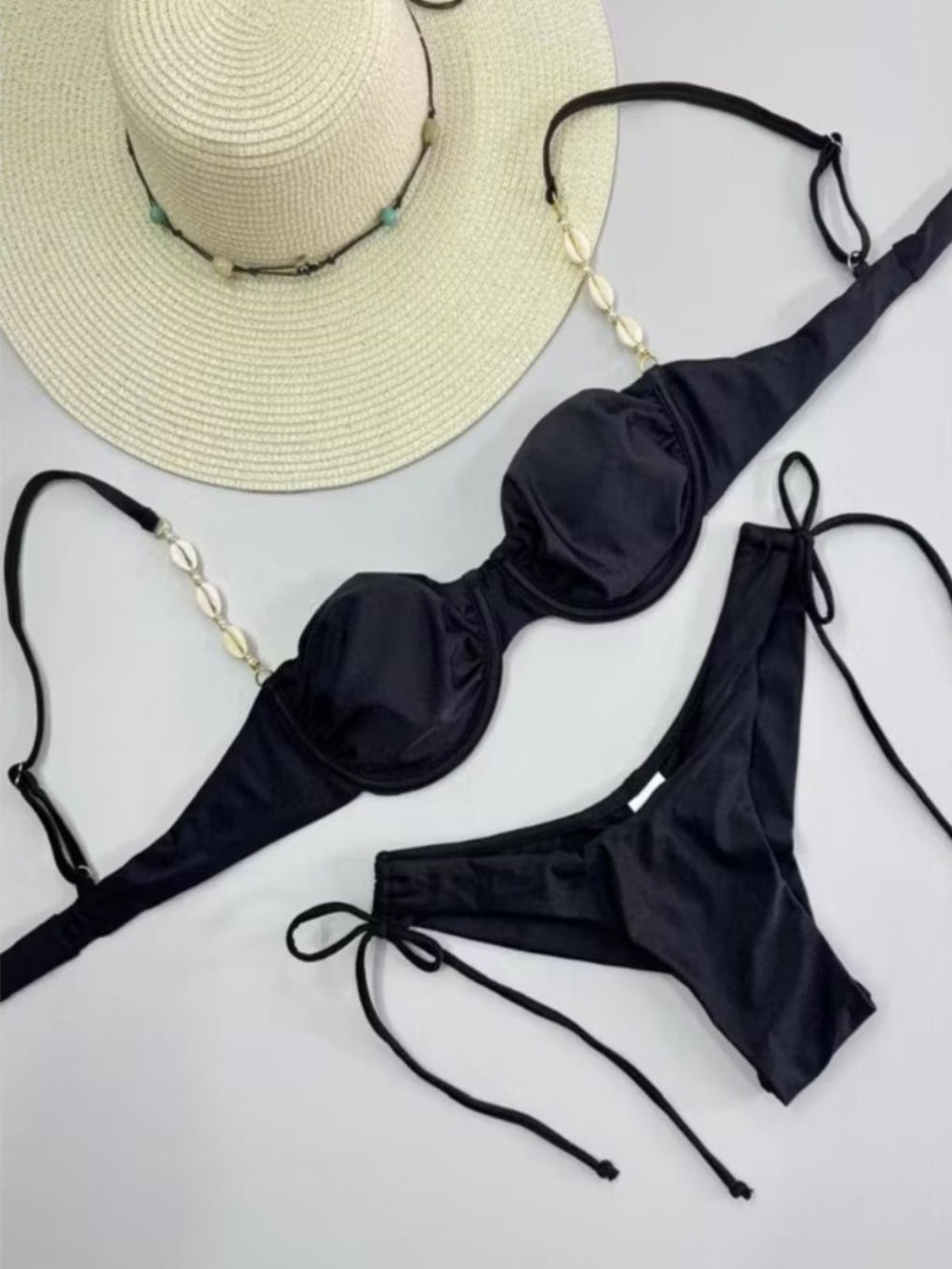 Conjunto Biquíni Bojo Estruturado e Calcinha Fio Duplo