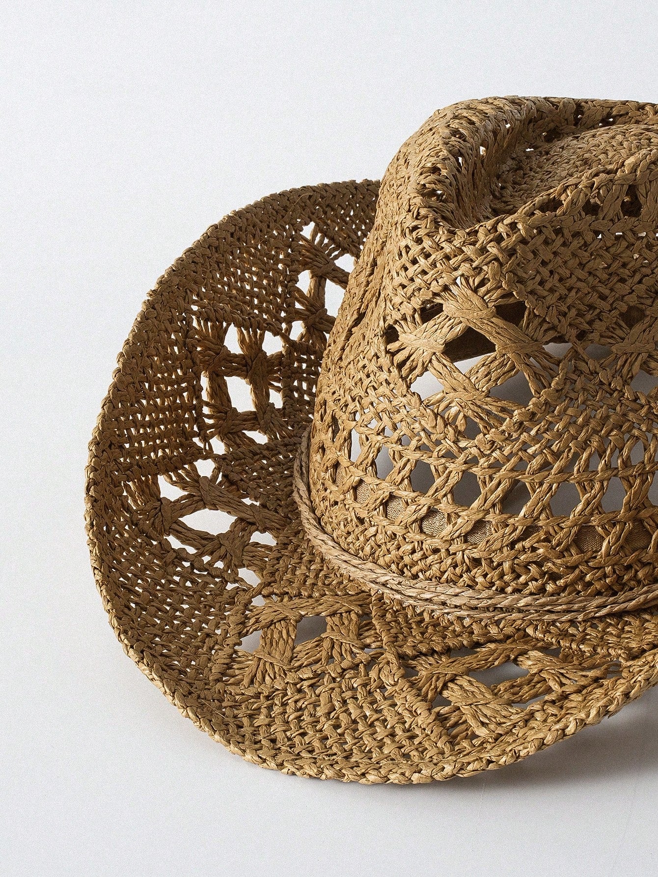 Chapéu de Cowboy Unissex com Contas de Madeira e Conchas