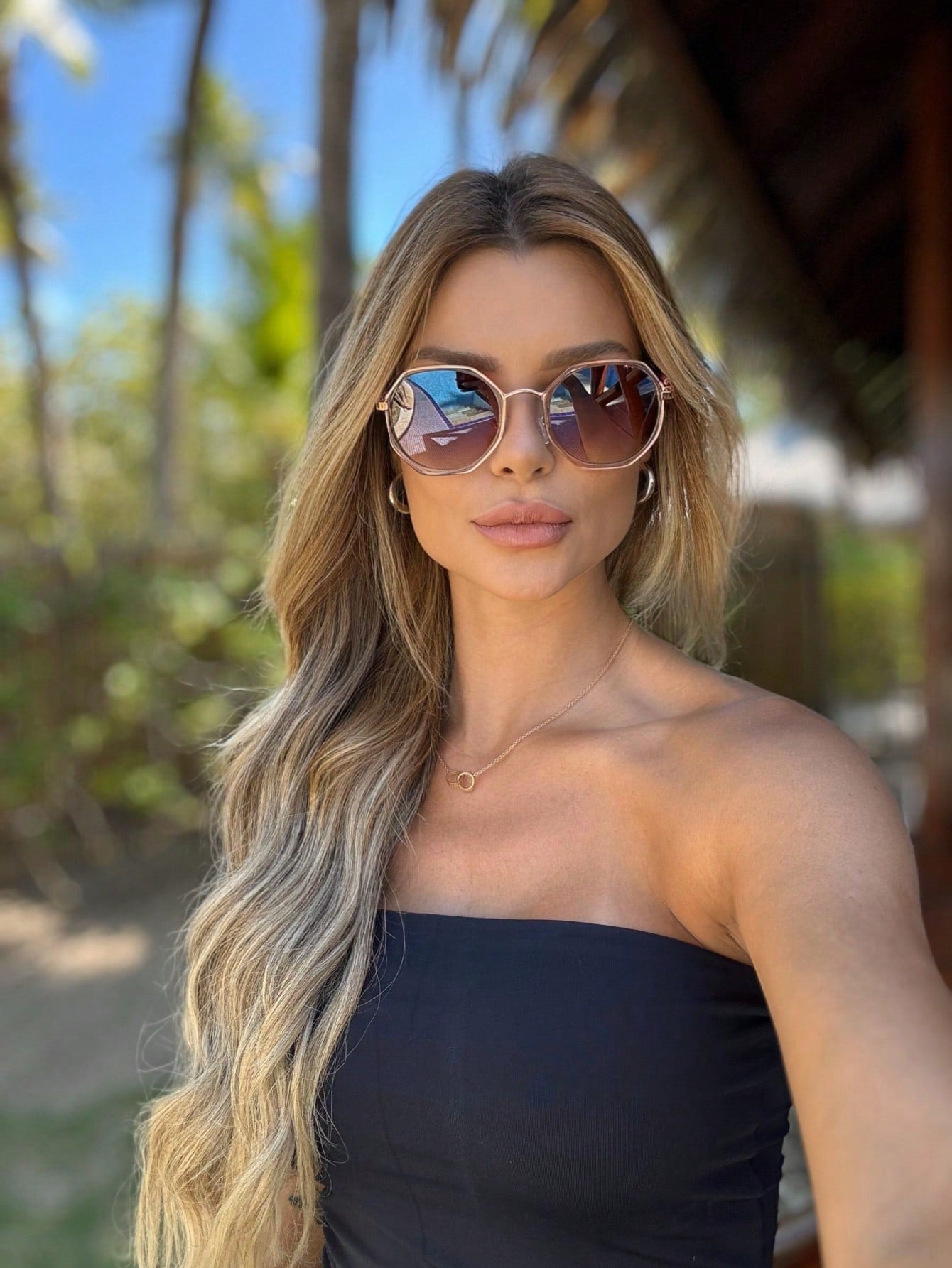 Óculos de Sol Feminino Vintage Octogonal – Proteção UV400