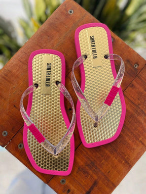 Chinelo Degradê Laminado com Solado Transparente – Brinde Exclusivo Amoora