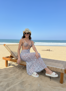 Conjunto Biquíni Feminino Trio e Saia Geométrica