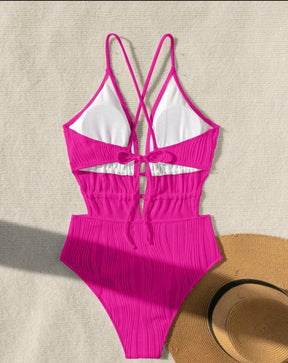 Maiô Decote Halter e Cintura Grapeada Verde Musgo
