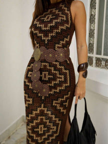 Vestido Longo em Tricô Boho Chic