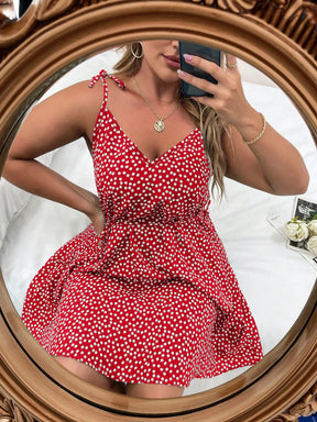 Vestido Feminino Floral Nó Ombro (Plus Size)