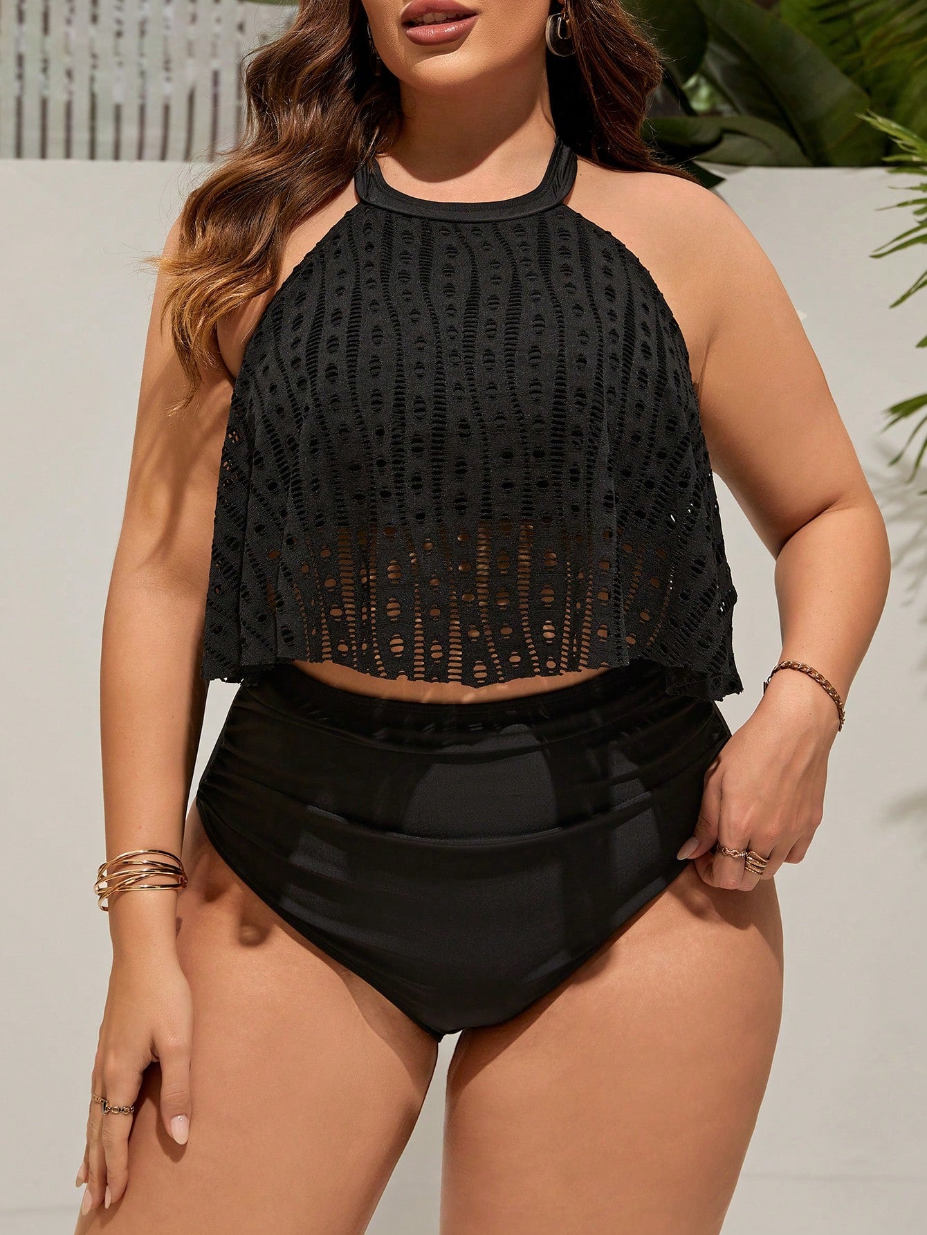 Maiô Feminino Tankini  Frente Única Plus Size