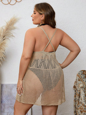 Saída de Praia Feminina Malha Vazada (Plus Size)